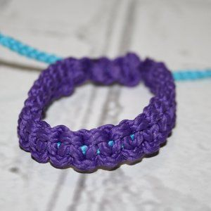 Beautiful purple and aqua blue paracord adjustable bracelet